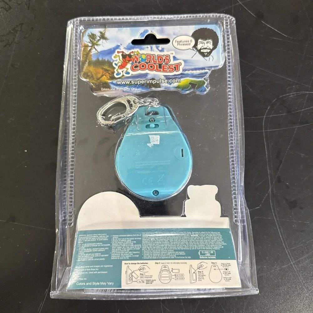 Worlds Coolest Bob Ross Talking Keychain 6 Phrases Super Impulse 5001 New